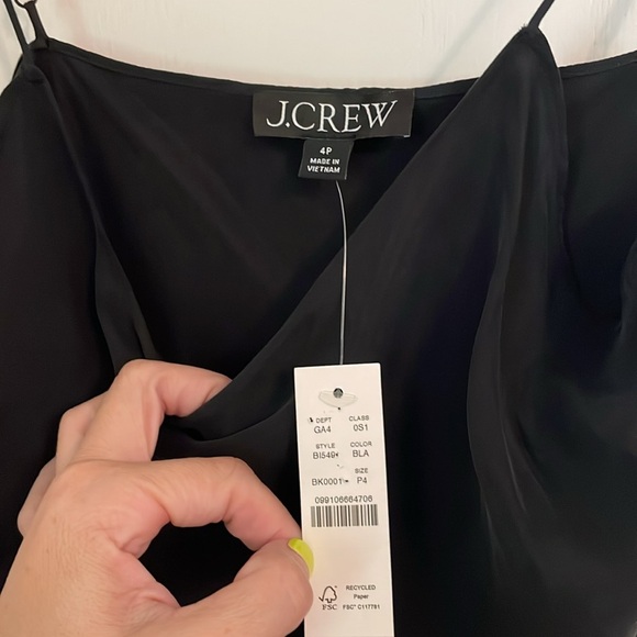 NWT J Crew Gwyneth Black Slip Dress - Picture 5 of 9